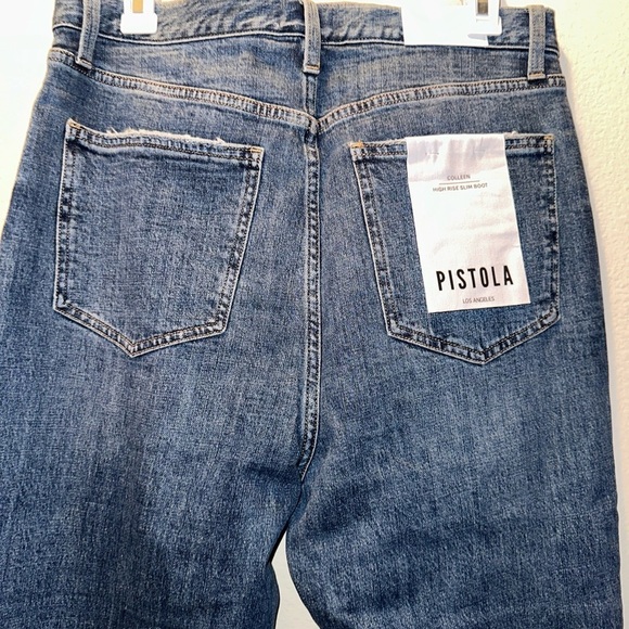 NWT PISTOLA  Colleen High Rise Slim Flare in Willow Jeans 31 split cuff bootcut - Picture 16 of 17